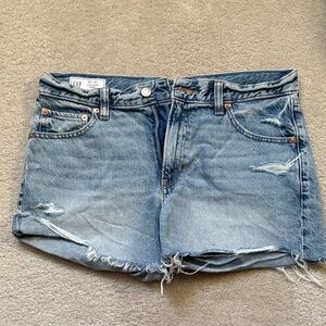 GAP Blue Distressed Jean Shorts